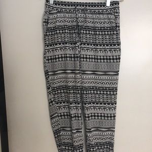 Black and White Silky Tribal Pants
